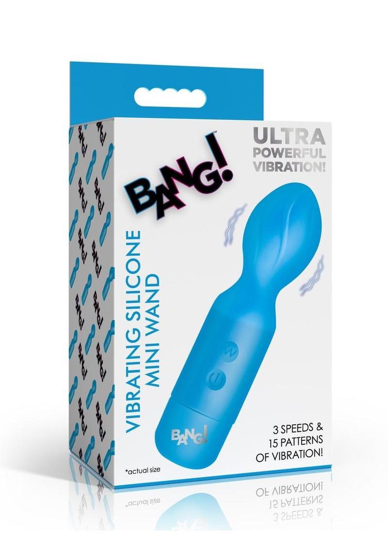 Bang! 18x Vibrating Silicone Mini Wand - Blue