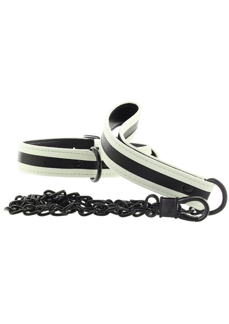 Glo Bondage Glow In The Dark Collar and Leash