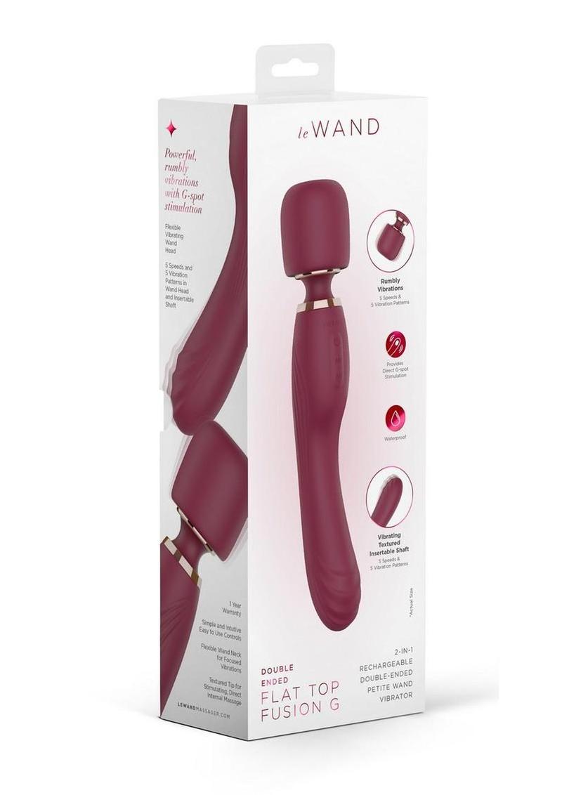 Le Wand Flat Top Fusion G Rechargeable Silicone Vibrator - Ruby - Red