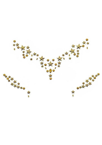 Leg Avenue Star Sign Face Jewels Sticker - Gold
