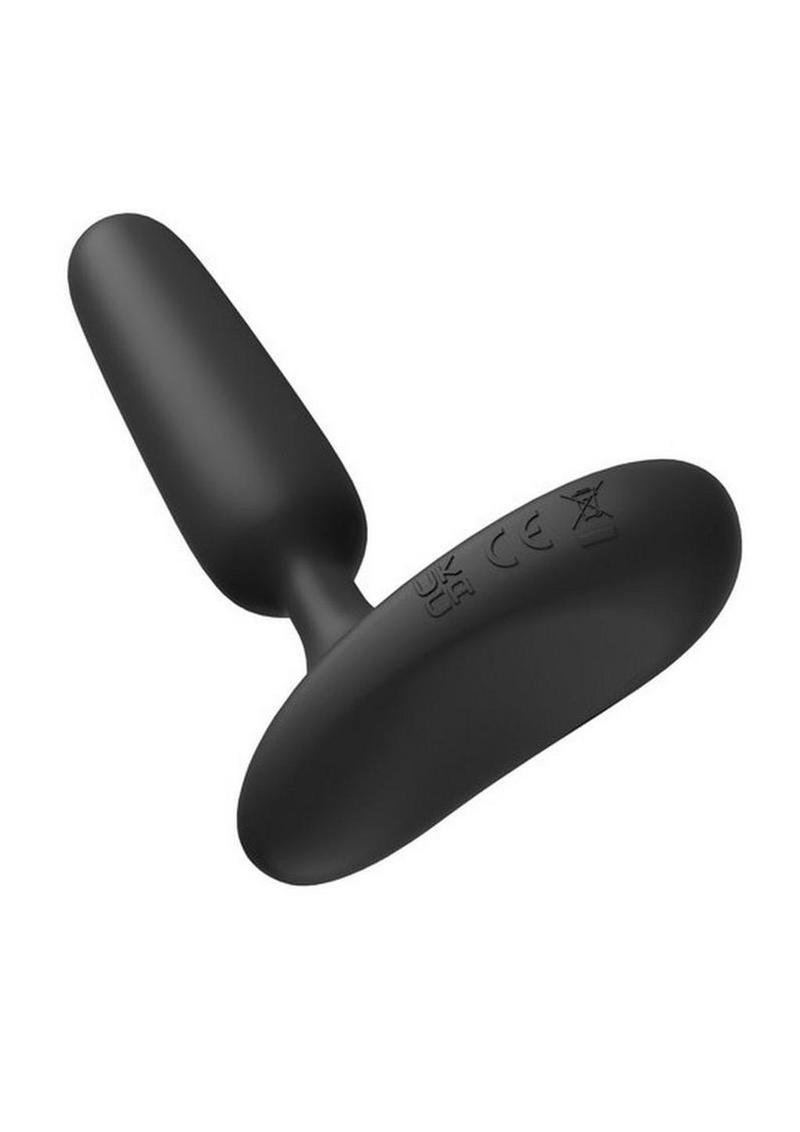 Lovense Glint App Controlled Touch Responsive Thrusting Rechargeable Silicone Butt Plug - Black