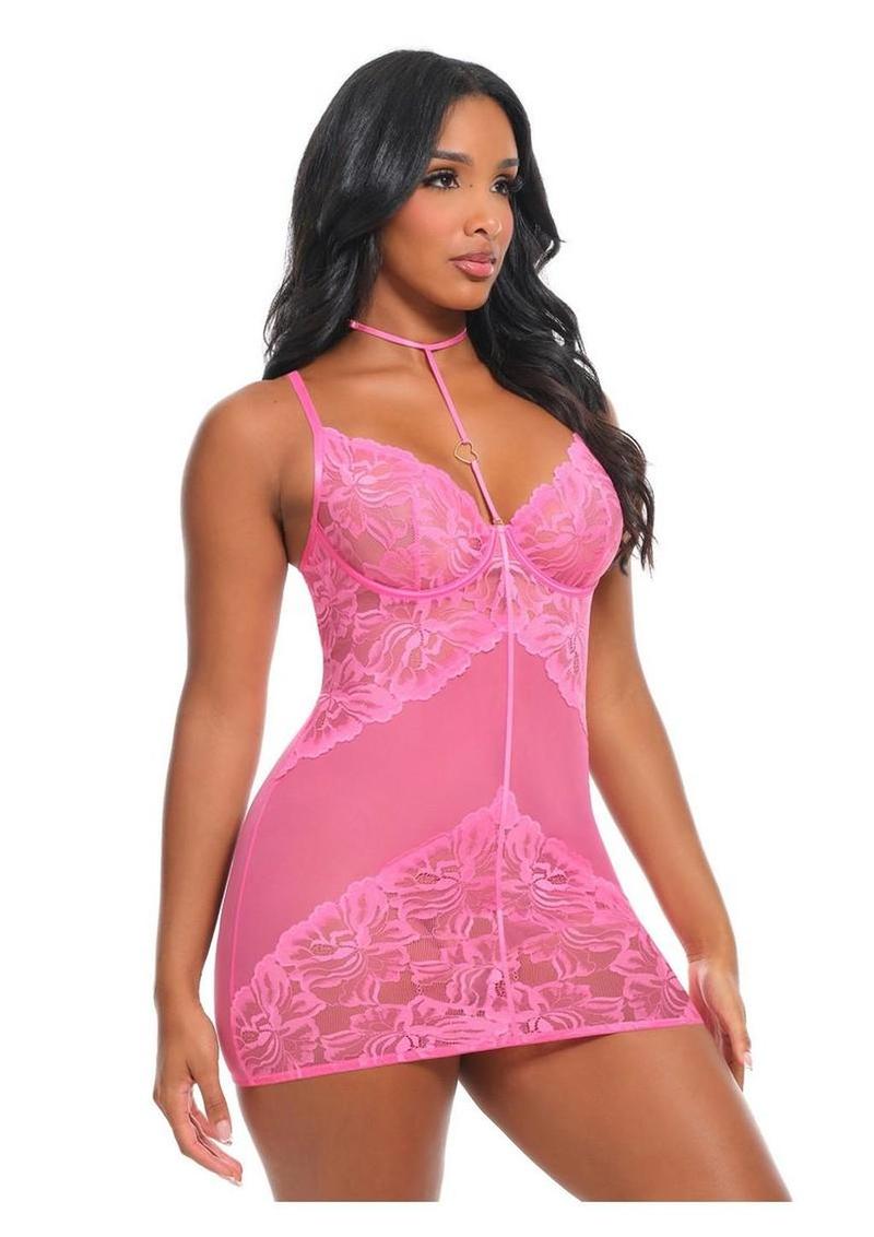 Oh LA LA Cheri Luly Babydoll - Pink - Small - 3 Piece/Set