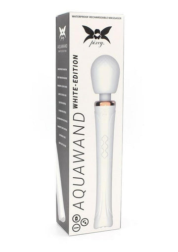Pixey Aquawand Rechargeable Silicone Body Wand - White Edition