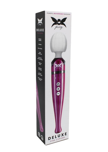 Pixey Deluxe Rechargeable Wireless Wand - Pink Chrome