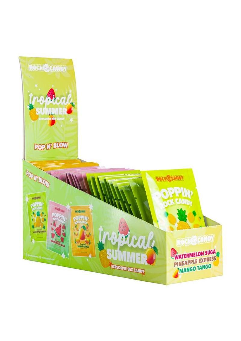 Popping Rock Candy Display- Tropical Fruit Oral Sex Candy - 36 Packs Per Display