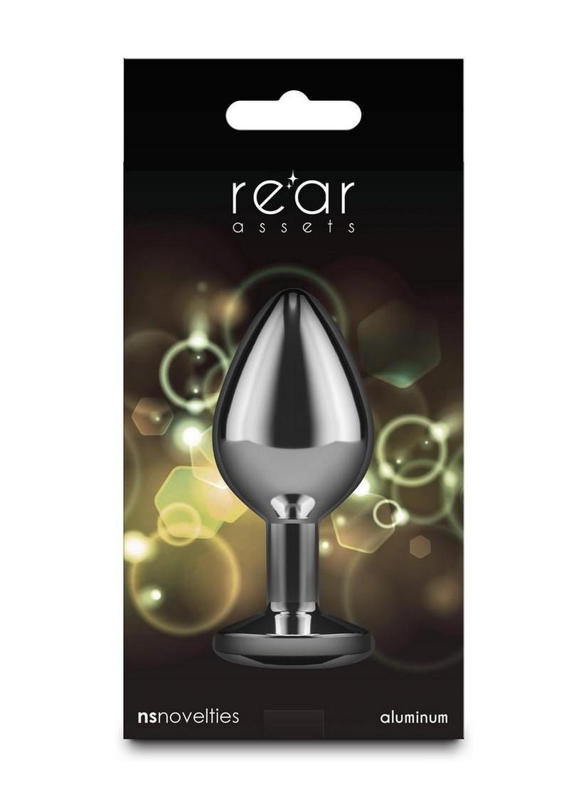 Rear Assets Silver Anal Plug - Medium - Yellow Gem