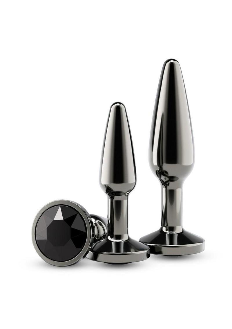 Rear Assets Tapered Trainer Chrome Plated Anal Plugs Kit - Gray/Grey - 3pc/Set