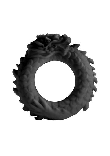 Renegade Dragon Silicone Cock Ring - Black