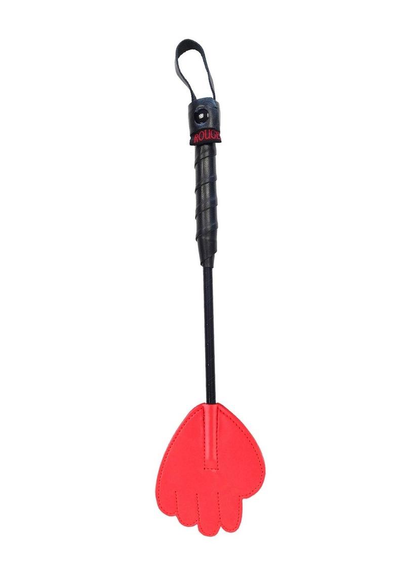 Rouge Mini Leather Hand Riding Crop - Black