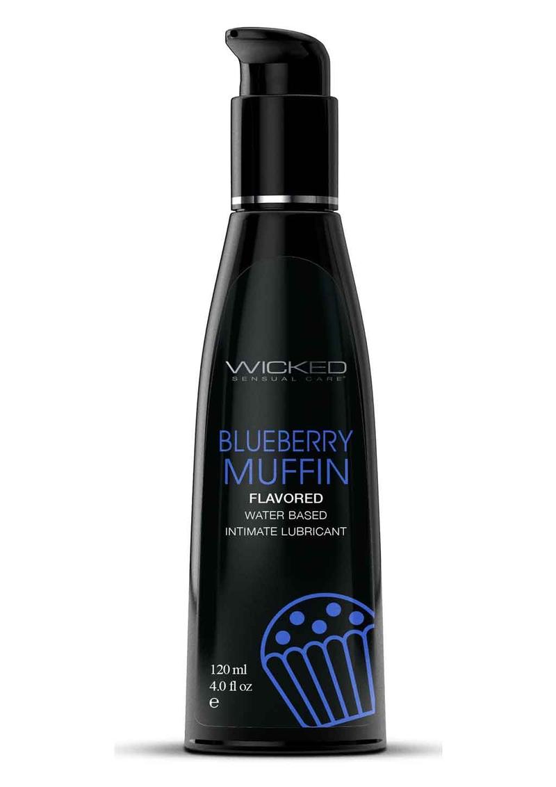 Wicked Aqua Water Based Flavored Lubricant Blueberry Muffin - 2oz