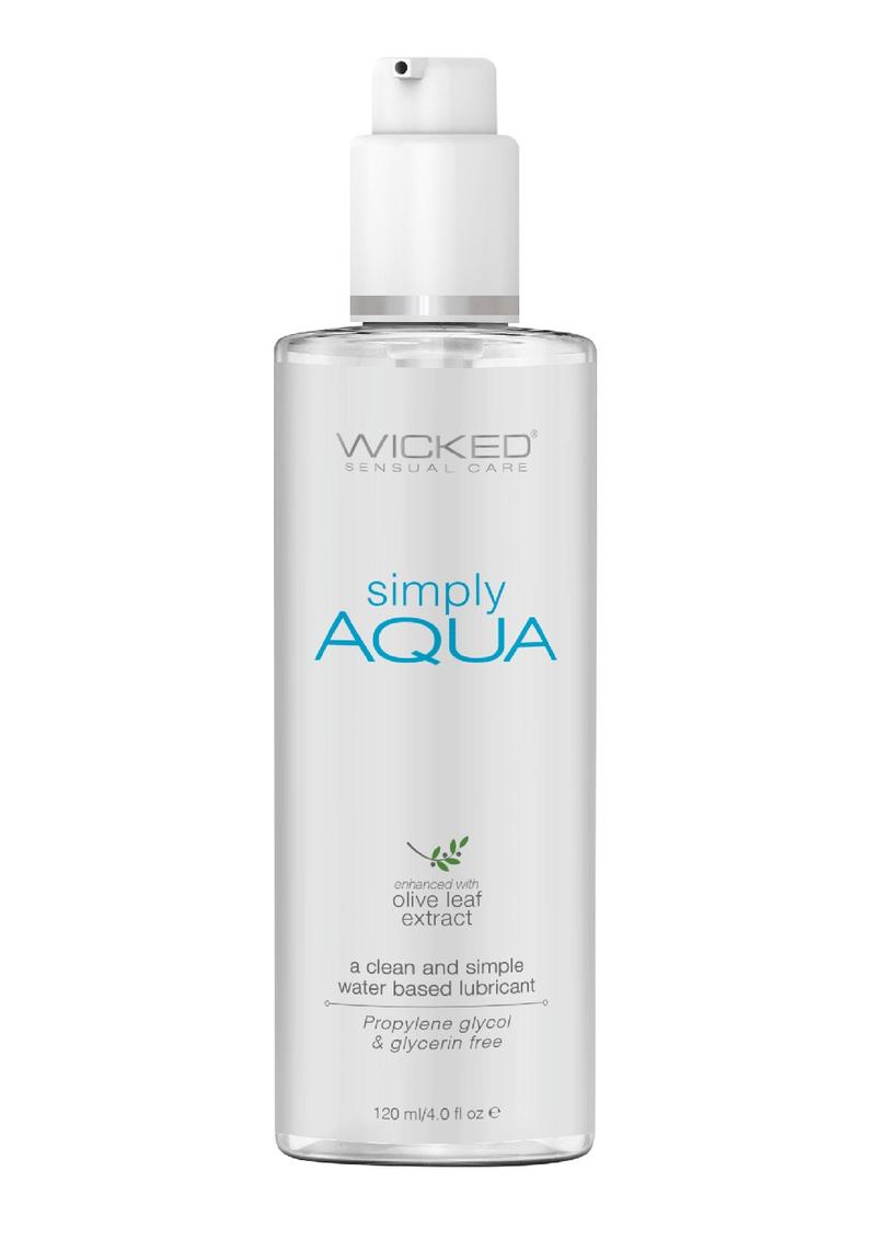Wicked Simply Aqua Water Based Lubricant with Olive Leaf Extract - 2.3oz